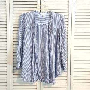 Old Navy Blue and White Striped Tunic Top